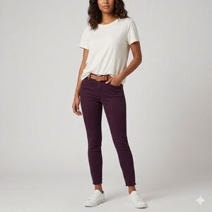 Kut From The Kloth Connie Ankle Skinny Jeans In Dark Berry Size 8